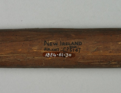 Another label, this time written at PRM after 1884 on object