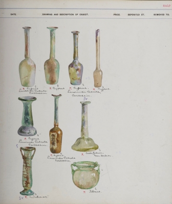Glass vessels from Cyprus, Cesnola collection probably bought at auction Add.9455vol9_p2268 /5