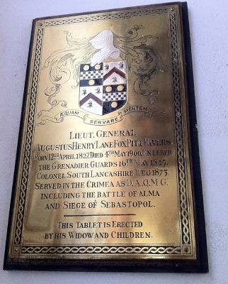 Brass plate memorial, Tollard Royal Church September 2011