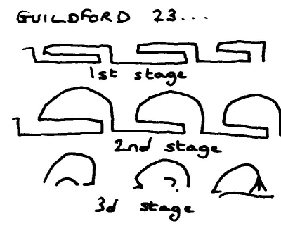 Illustration from letter dated 'Guildford 23'