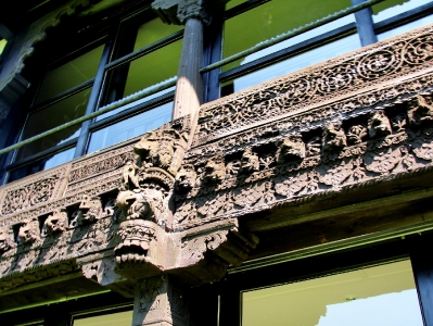 Detail from 1 of Indian Houses, Larmer Gardens, May 2012 [Photo by H. Davison]