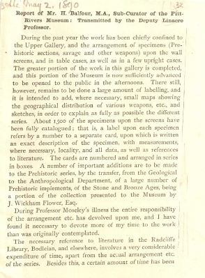 Pitt Rivers Museum Annual Report 1890 I