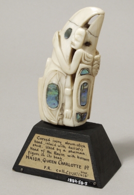 Carved drum stick Haida Gwaii, Canada 1884.58.5