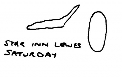 Illustration from letter marked Star Inn Lewes Saturday