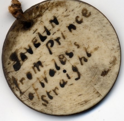 One of the bone discs associated with items in the 1862 Catalogue of Arms